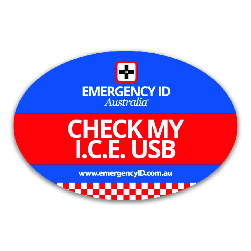 Check my I.C.E. USB sticker by Emergency ID Australia
