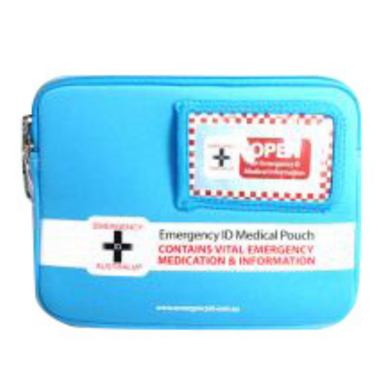 Emergency ID Medication Bag – Blue - LARGE Size by Emergency ID Australia