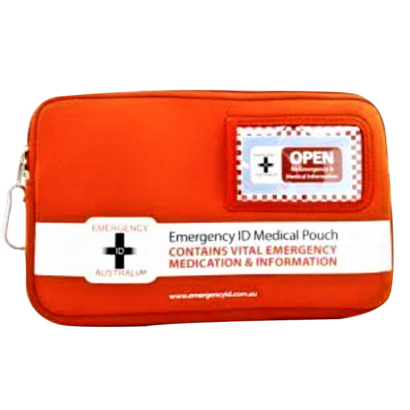Emergency ID Medication Bag – Red - LARGE Size by Emergency ID Australia