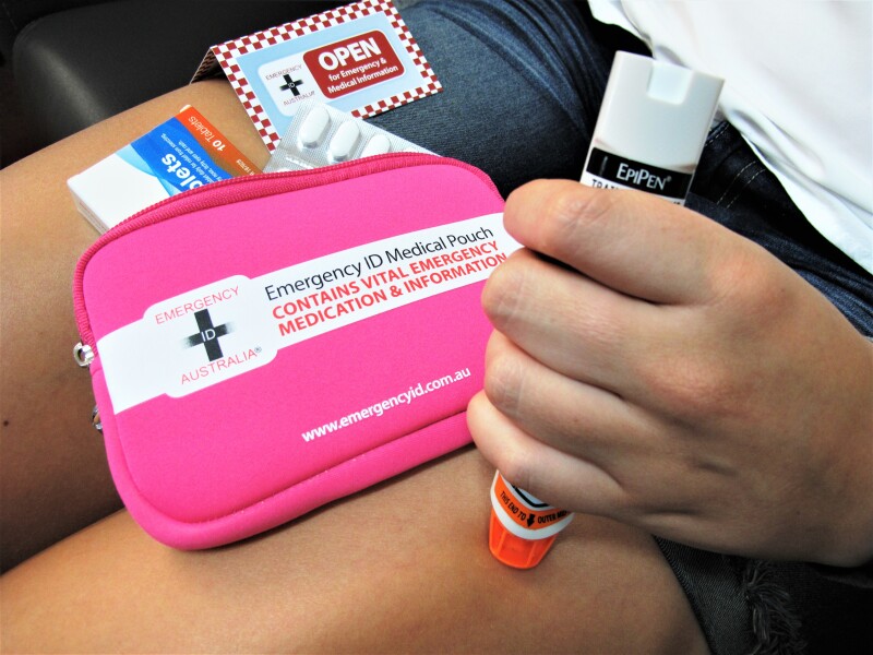 Emergency ID Medication Bag – Pink - SMALL Size by Emergency ID Australia
