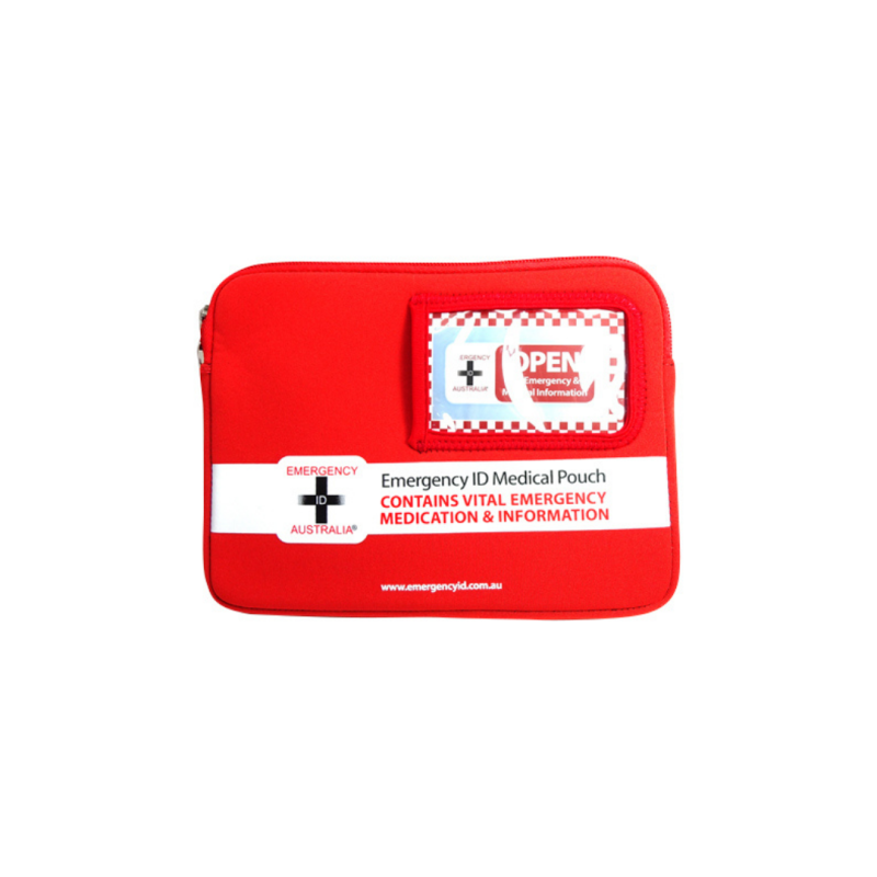 Emergency ID Medication Bag – Red - SMALL Size by Emergency ID Australia