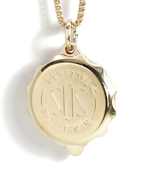 SOS talisman gold medical alert necklace pendant
