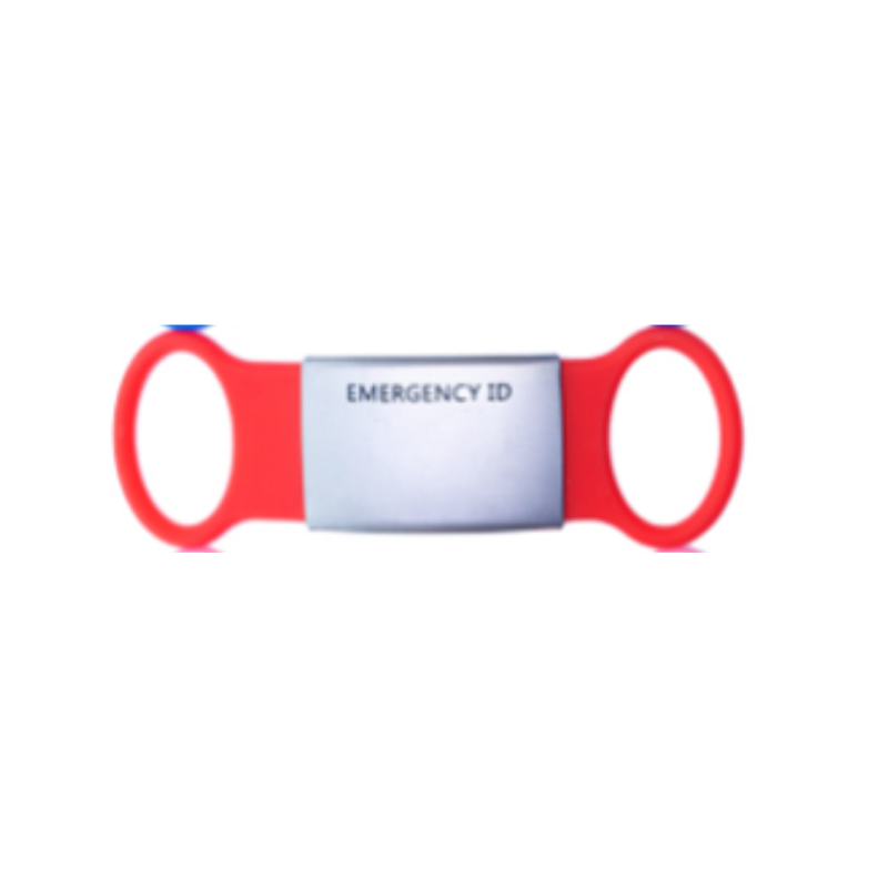 Red watch & fitness band slider by Emergency ID Australia