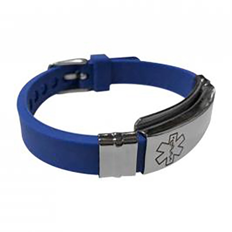 Slim Engraved Silicone Wristband - ROYAL BLUE - Emergency ID Australia