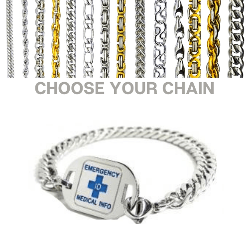 Devonport Blue Small Style Emergency ID medical alert bracelet