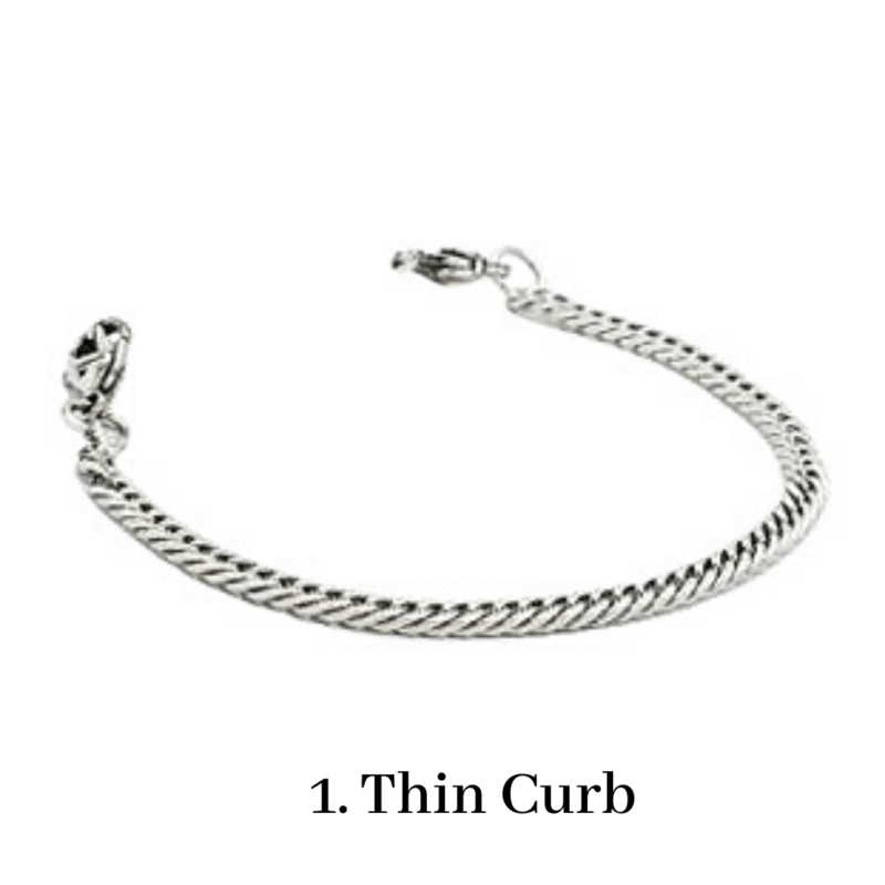 1. Thin Curb Bracelet Chain Emergency ID Australia