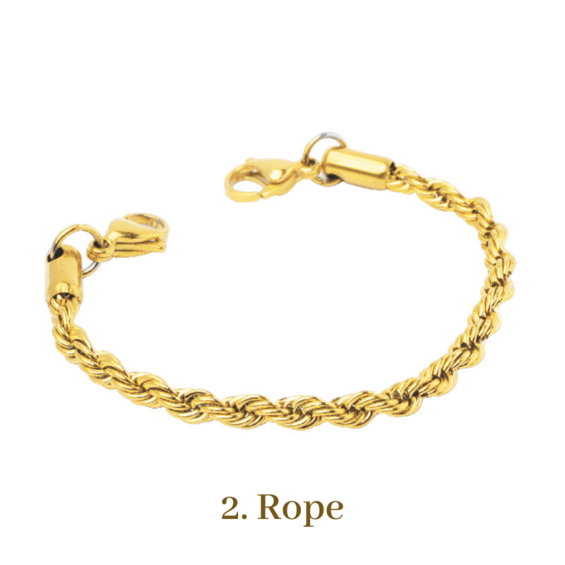2. Rope Gold Bracelet Chain Emergency ID Australia