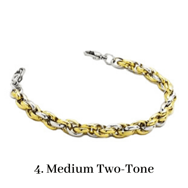 4. Medium Two Tone Bracelet Chain Emergency ID Australia