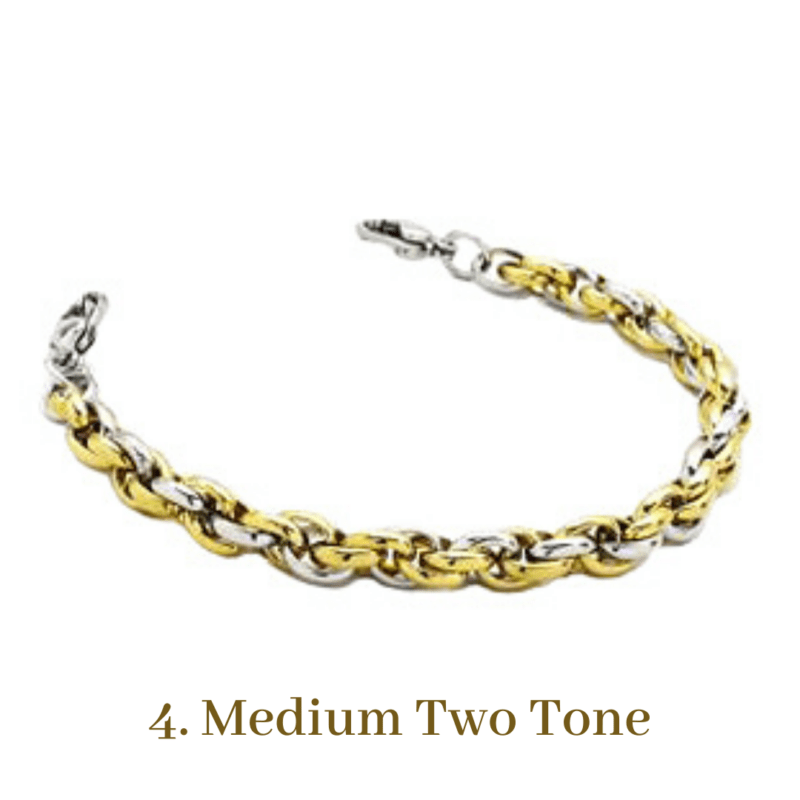 4. Medium Two Tone Gold Bracelet Chain Emergency ID Australia