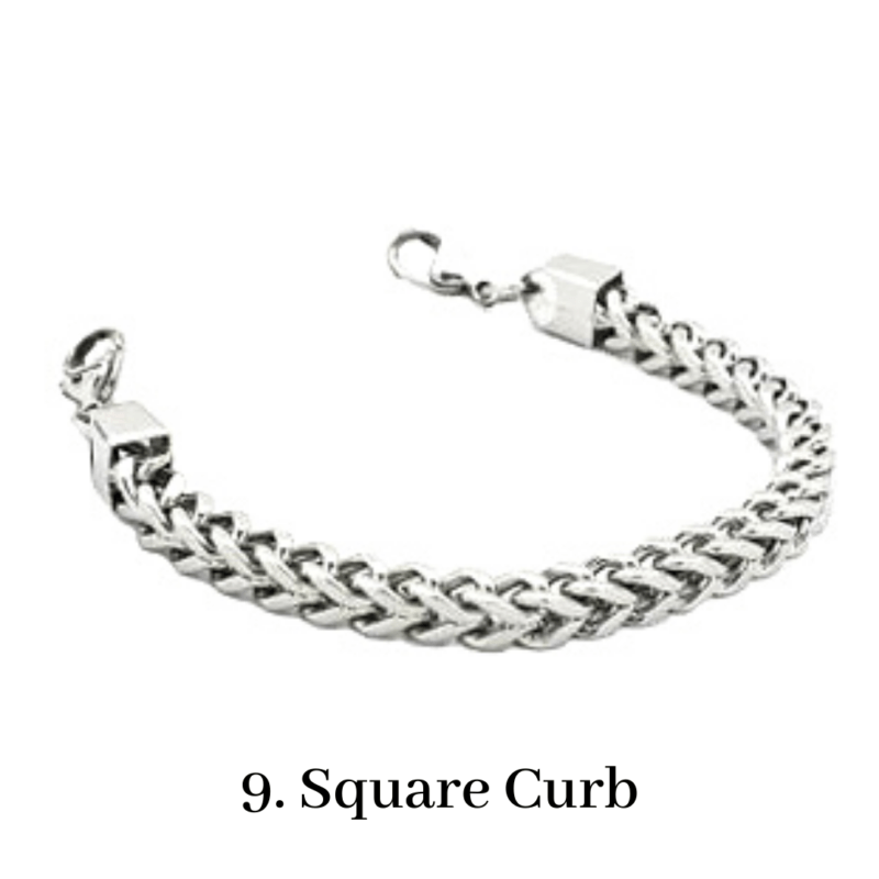 9. Square Curb Bracelet Chain Emergency ID Australia