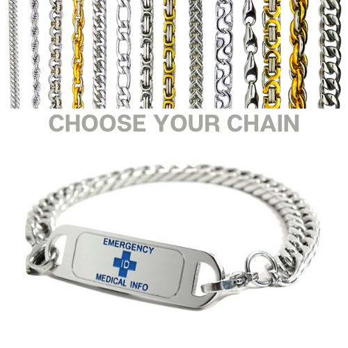 Devonport Blue Medium Style Emergency ID medical alert bracelet