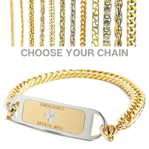 Evandale Style - Large Gold & Silver Medallion WITH Bracelet Chain of your choice