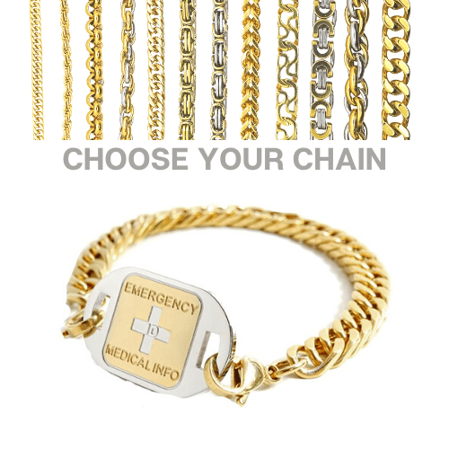 Evandale Style - Small Gold & Silver Medallion WITH Bracelet Chain of your choice