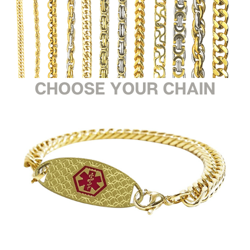 Latrobe Style - Gold & Red Medallion WITH Bracelet Chain of your choice
