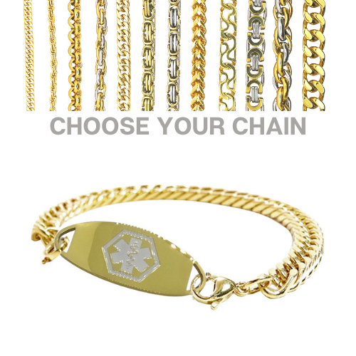 Westbury Style - Gold & White Medallion WITH Bracelet Chain of your choice
