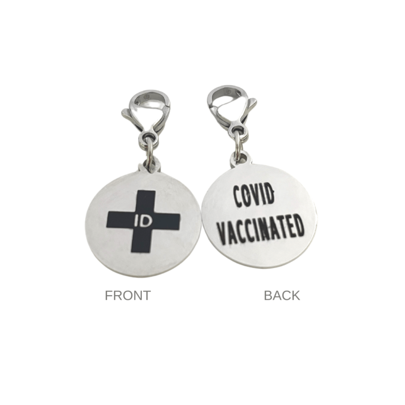 COVID Vaccinated Round Charm by Emergency ID Australia