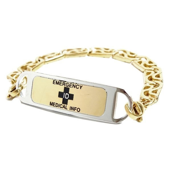 Emergency ID Gold Toned Bracelets