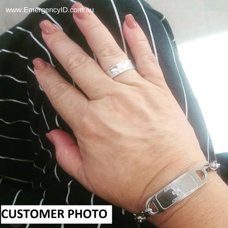 CUSTOMER'S PHOTO Longford Style Emergency ID medical alert bracelet (1)