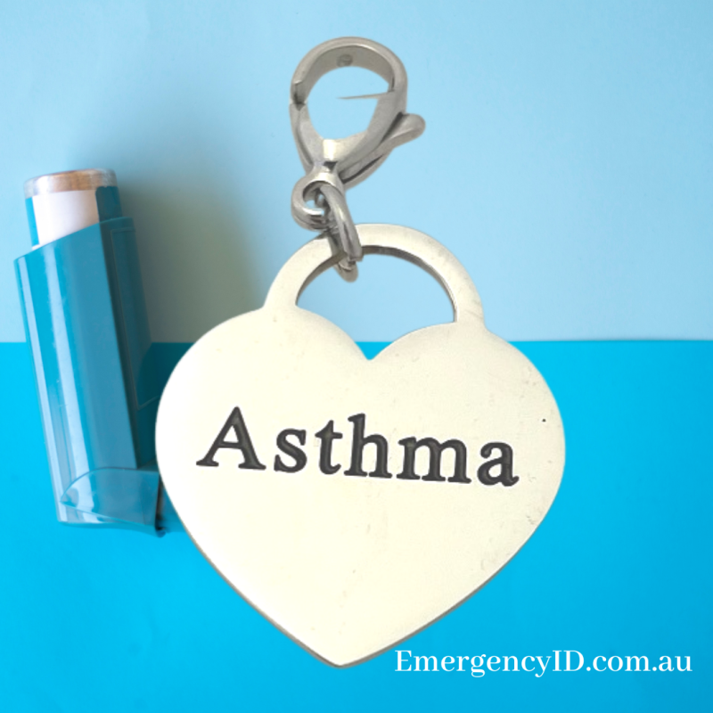 Heart Charm - ASTHMA by Emergency ID Australia