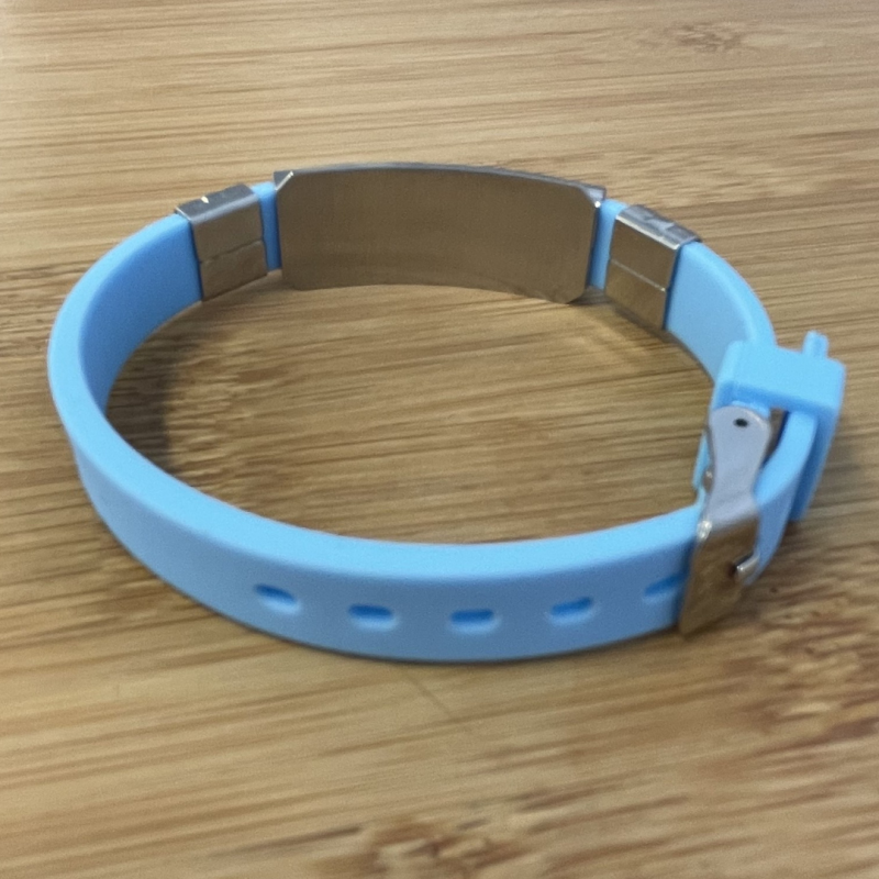 BLUE Slim Watchband Style Silicone Wristband by Emergency ID Australia medical alerts (3)