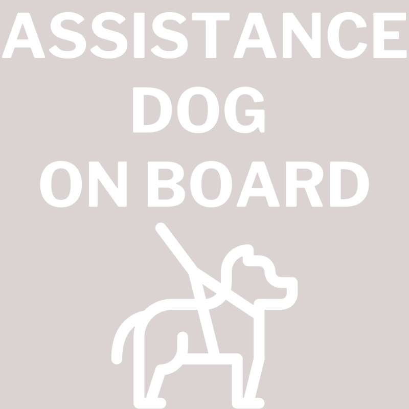 VINYL DECAL STICKER - ASSISTANCE DOG ON BOARD
