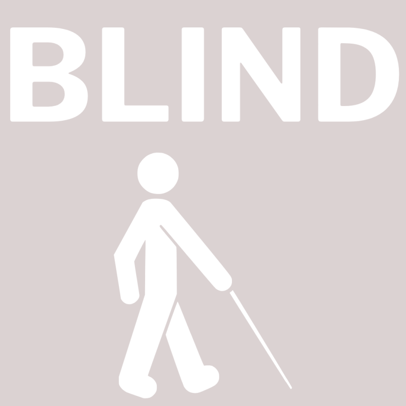 VINYL DECAL STICKER - BLIND (with cane)