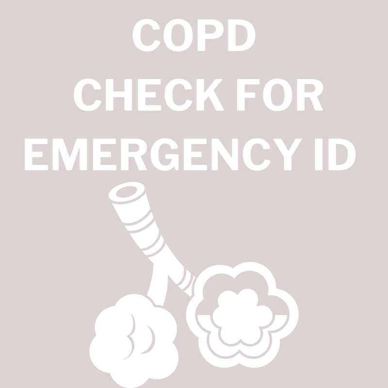 VINYL DECAL STICKER - COPD CHECK FOR EMERGENCY ID