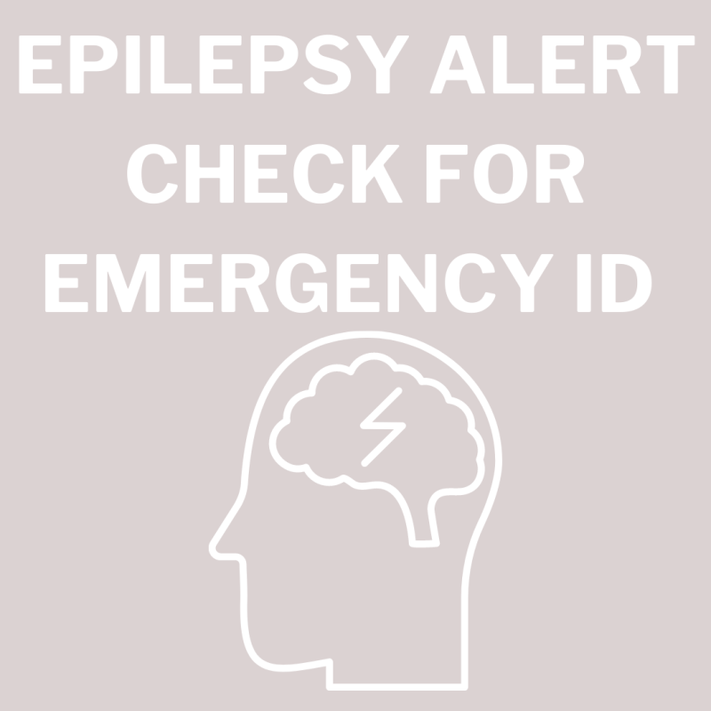 VINYL DECAL STICKER - EPILEPSY ALERT CHECK FOR EMERGENCY ID