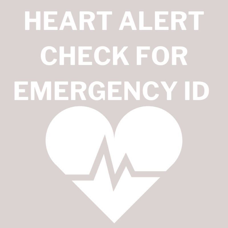 VINYL DECAL STICKER - HEART ALERT CHECK FOR EMERGENCY ID