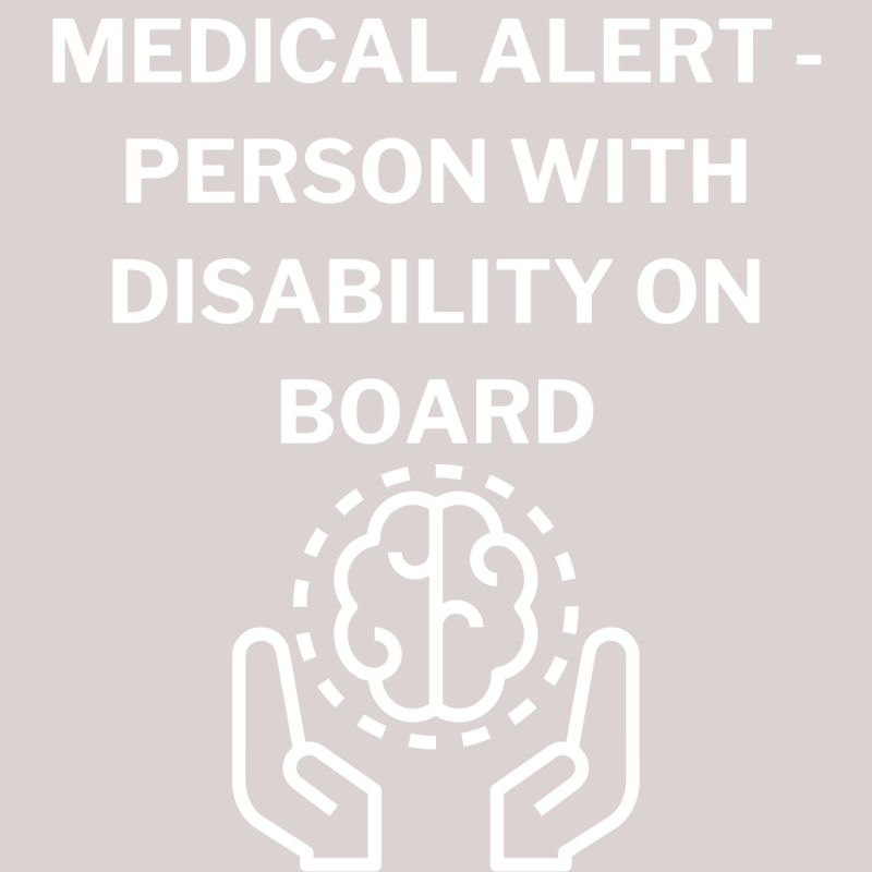 VINYL DECAL STICKER - PERSON WITH DISABILITY ON BOARD