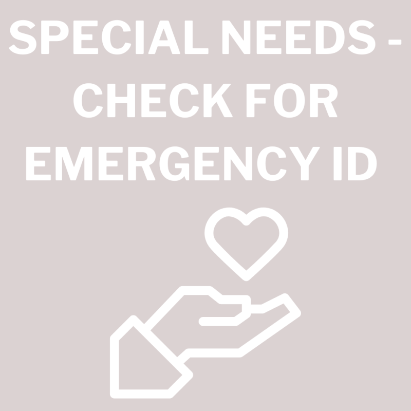VINYL DECAL STICKER - SPECIAL NEEDS CHECK FOR EMERGENCY ID