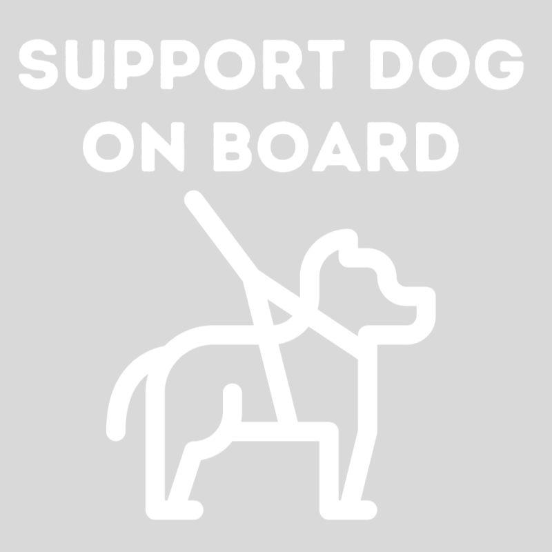 VINYL DECAL STICKER - SUPPORT DOG ON BOARD