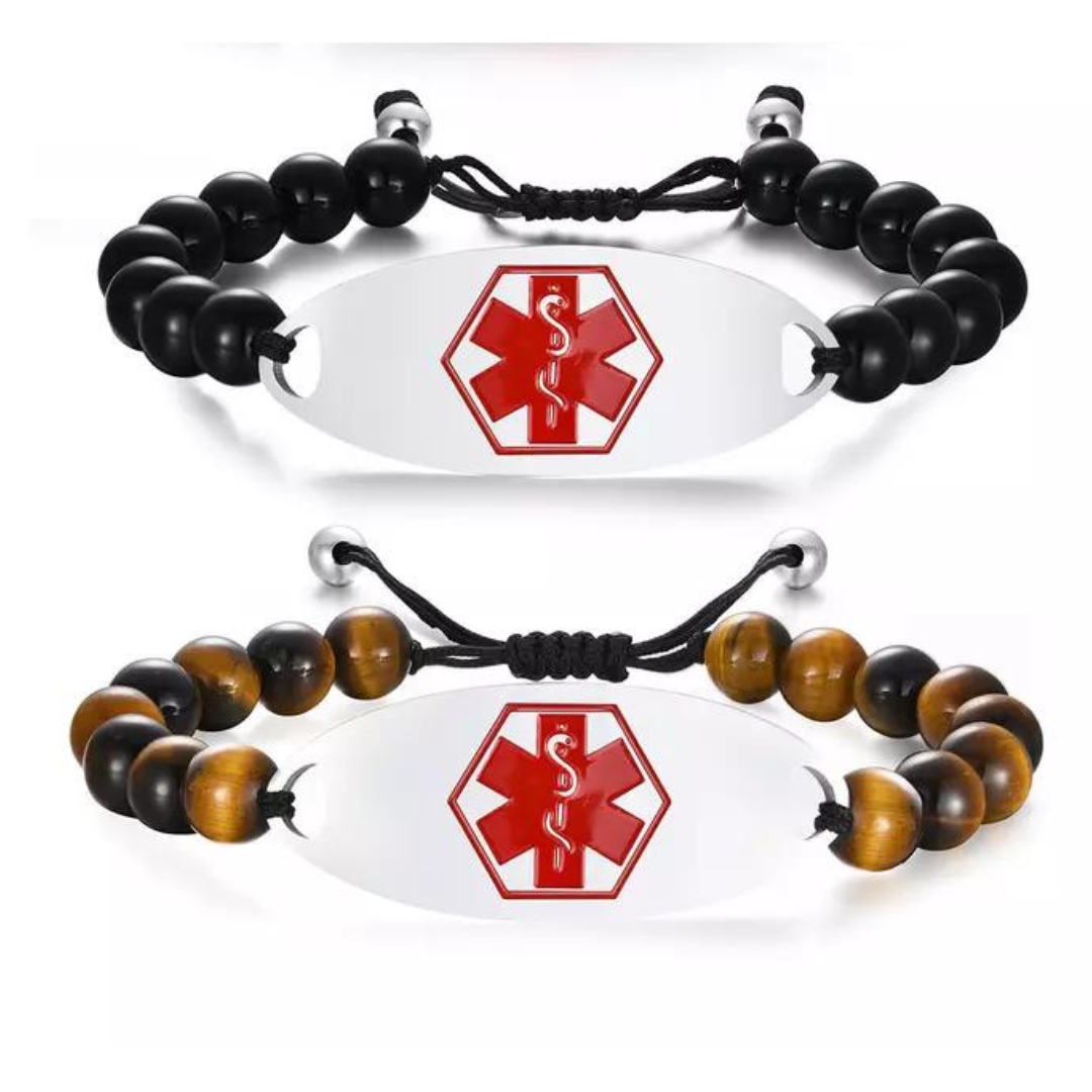 Caramel Sweet Life Medical Alert Bracelets for Men, Personalized Medical  Bracelets for Women with Adjustable Silicone