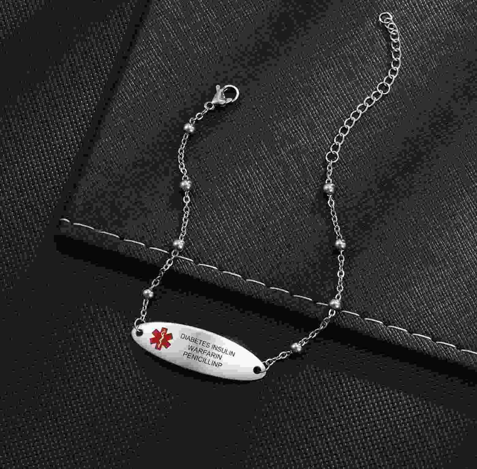 Apollo Style Silver Medical Alert Bracelet - Emergency ID Australia